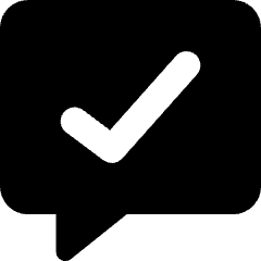 Chat Bubble Square Check Icon from Core Solid Set