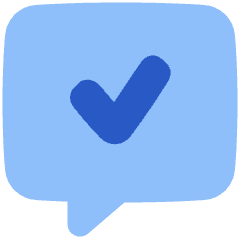 Chat Bubble Square Check Icon from Plump Flat Set