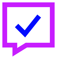 Chat Bubble Square Check Icon from Sharp Neon Set