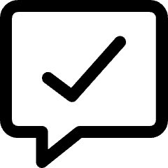 Chat Bubble Square Check Icon from Core Line Set
