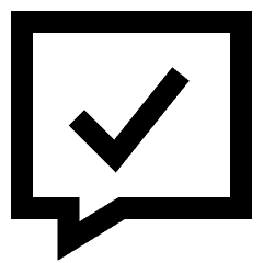 Chat Bubble Square Check Icon from Sharp Line Set