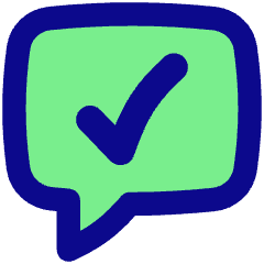 Chat Bubble Square Check Icon from Flex Pop Set
