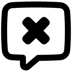 Chat Bubble Square Delete Icon from Plump Remix Set