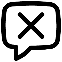 Chat Bubble Square Delete Icon from Flex Line Set