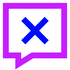 Chat Bubble Square Delete Icon from Sharp Neon Set