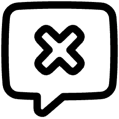 Chat Bubble Square Delete Icon from Plump Line Set