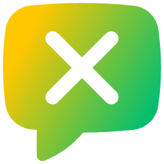 Chat Bubble Square Delete Icon from Flex Gradient Set