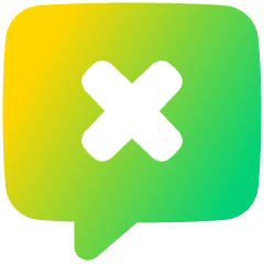 Chat Bubble Square Delete Icon from Plump Gradient Set