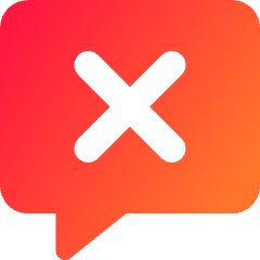 Chat Bubble Square Delete Icon from Core Gradient Set