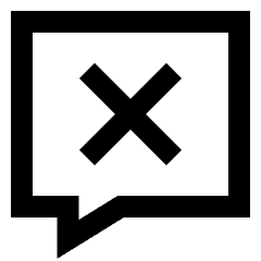 Chat Bubble Square Delete Icon from Sharp Line Set