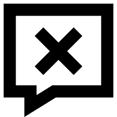 Chat Bubble Square Delete Icon from Sharp Remix Set