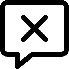 Chat Bubble Square Delete Icon from Core Line Set