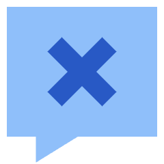 Chat Bubble Square Delete Icon from Sharp Flat Set