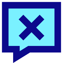 Chat Bubble Square Delete Icon from Sharp Pop Set