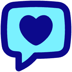 Chat Bubble Square Favorite Heart Icon from Flex Pop Set