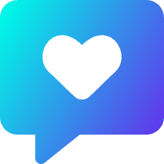 Chat Bubble Square Favorite Heart Icon from Core Gradient Set