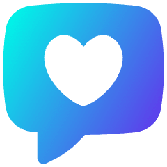 Chat Bubble Square Favorite Heart Icon from Flex Gradient Set