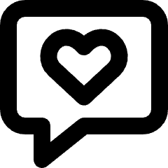 Chat Bubble Square Favorite Heart Icon from Micro Line Set