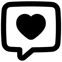 Chat Bubble Square Favorite Heart Icon from Plump Remix Set