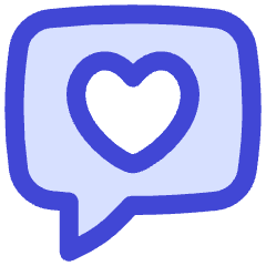 Chat Bubble Square Favorite Heart Icon from Flex Duo Set