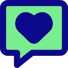 Chat Bubble Square Favorite Heart Icon from Core Pop Set