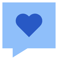 Chat Bubble Square Favorite Heart Icon from Sharp Flat Set