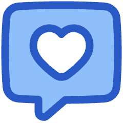 Chat Bubble Square Favorite Heart Icon from Plump Duo Set