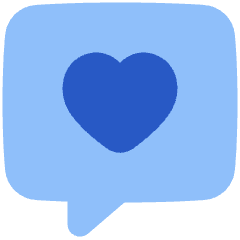 Chat Bubble Square Favorite Heart Icon from Plump Flat Set