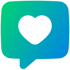 Chat Bubble Square Favorite Heart Icon from Plump Gradient Set