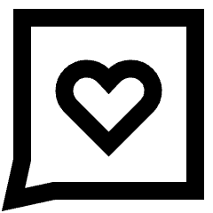 Chat Bubble Square Favorite Heart Icon from Sharp Line Set