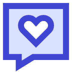 Chat Bubble Square Favorite Heart Icon from Sharp Duo Set