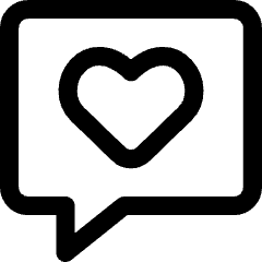 Chat Bubble Square Favorite Heart Icon from Core Line Set