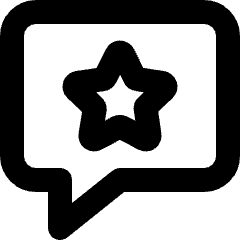 Chat Bubble Square Favorite Star Icon from Micro Line Set