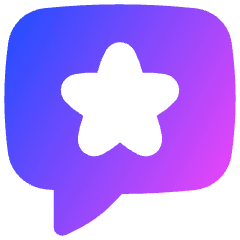 Chat Bubble Square Favorite Star Icon from Flex Gradient Set