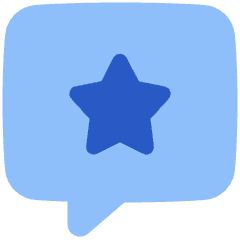 Chat Bubble Square Favorite Star Icon from Plump Flat Set
