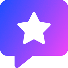 Chat Bubble Square Favorite Star Icon from Core Gradient Set