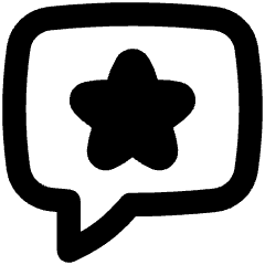 Chat Bubble Square Favorite Star Icon from Flex Remix Set