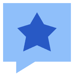 Chat Bubble Square Favorite Star Icon from Sharp Flat Set