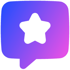 Chat Bubble Square Favorite Star Icon from Plump Gradient Set