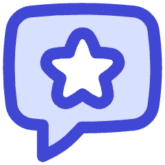 Chat Bubble Square Favorite Star Icon from Flex Duo Set
