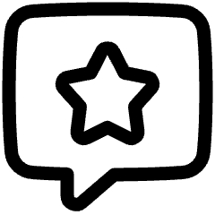 Chat Bubble Square Favorite Star Icon from Plump Line Set