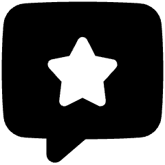 Chat Bubble Square Favorite Star Icon from Plump Solid Set