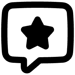 Chat Bubble Square Favorite Star Icon from Plump Remix Set