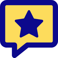 Chat Bubble Square Favorite Star Icon from Core Pop Set