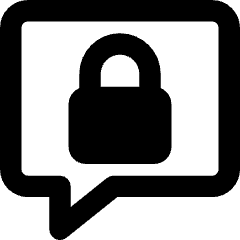 Chat Bubble Square Lock Icon from Core Remix Set