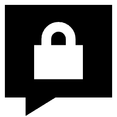 Chat Bubble Square Lock Icon from Sharp Solid Set