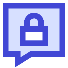 Chat Bubble Square Lock Icon from Sharp Duo Set