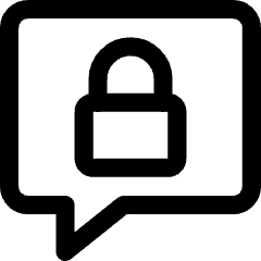 Chat Bubble Square Lock Icon from Core Line Set