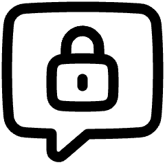 Chat Bubble Square Lock Icon from Plump Line Set