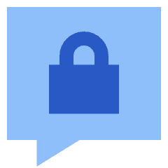 Chat Bubble Square Lock Icon from Sharp Flat Set